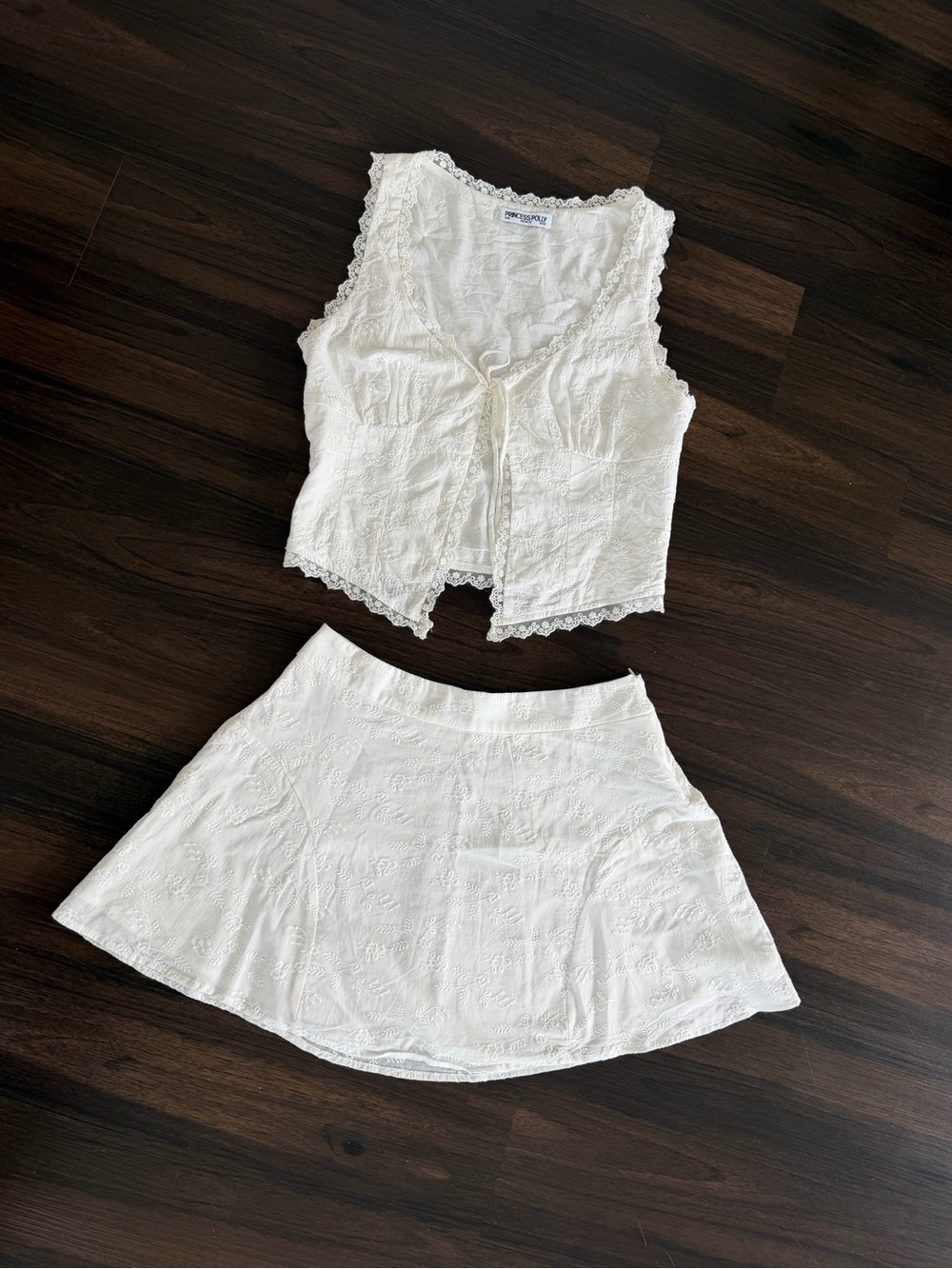 Princess Polly Dorothea Broderie Set Lace Embroidered Set Skirt NWT 6 Coquette - Picture 2 of 8